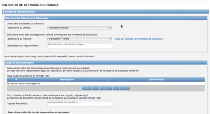 solicitud de certificado de estudios primarios