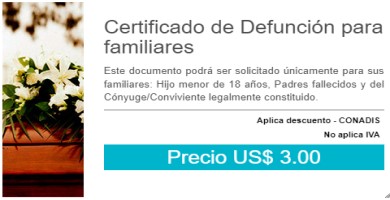 solicitud de certificado de defunción